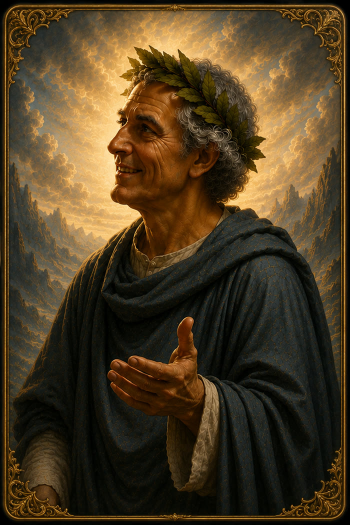 Virgil, portrait in illuminated-manuscript style